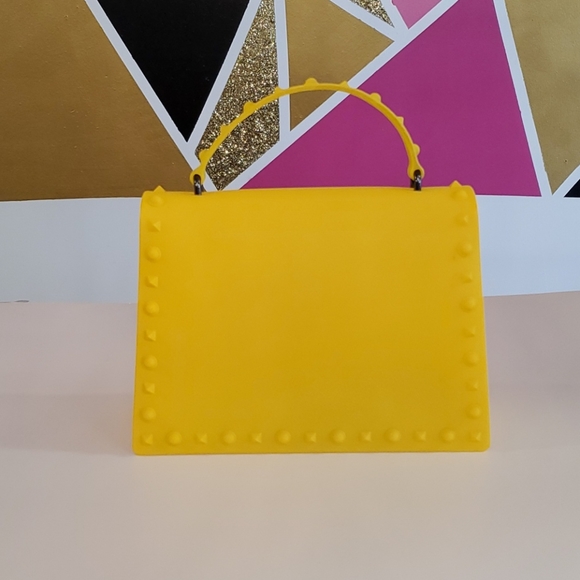 Yellow fedora hat & matching purse set main image 4